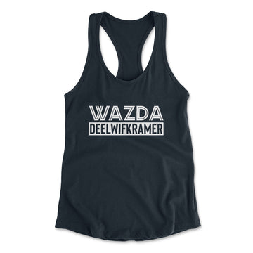 Wazda Deelwifkramer Womens Racerback Tank in Midnight Navy color